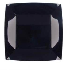 Vienkartinės lėkštės NICE, PP, juodos, 23x23 cm, 25 vnt
